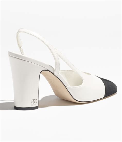 chanel white patent slingback|chanel lambskin pumps.